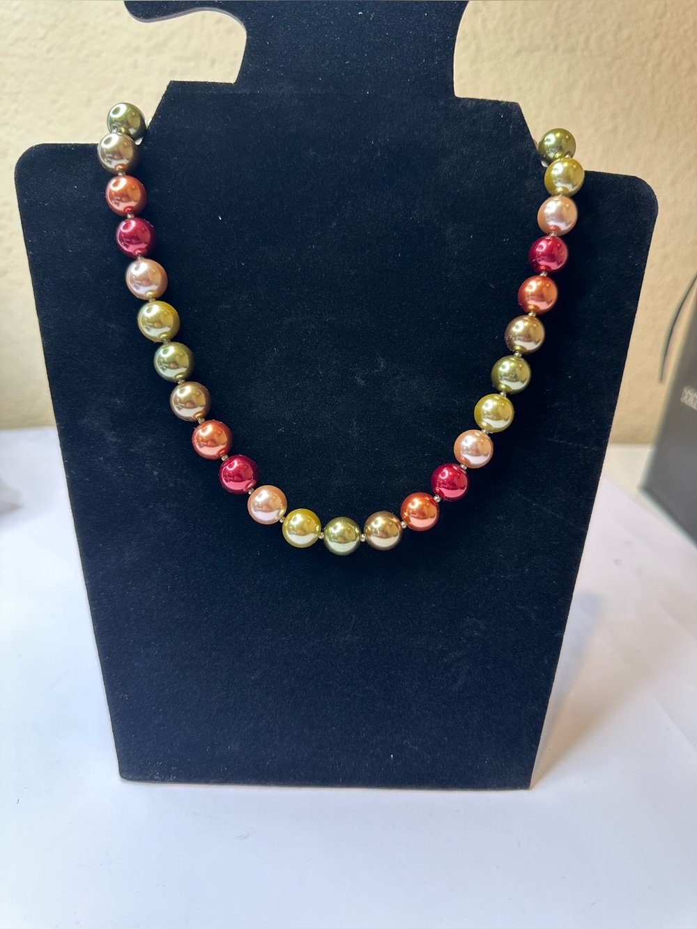 Vibrant Multicolor Pearl-Effect Bead Necklace - Women Jewelry
